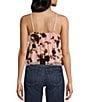 Evolutionary Floral Printed V-Neck Cami, Color:Pink/Red - Image 2