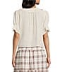 Evolutionary Flowy Short Sleeve V-Neck Blouse - Image 2