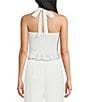 Evolutionary Halter Neck Tie Back Ruffle Hem Top - Image 2