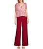 Evolutionary Heart Print Sleeveless V-Neck Top, Color:Pink/Red - Image 3