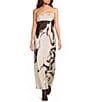 Evolutionary Horse Printed Strapless Maxi Dress - Image 1