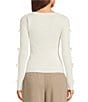Evolutionary Knit Bow Long Sleeve Top, Color:Off White - Image 2