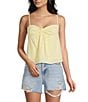 Evolutionary Linen Spaghetti Strap Bow Front Top - Image 1