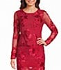 Evolutionary Long Sleeve Allover Print Mesh Coordinating Top - Image 1