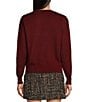 Evolutionary Long Sleeve Crew Neck Ribbon Pullover Sweater, Color:Burgundy/Ivory - Image 2