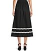 Evolutionary Maxi Ric Rac Trim Skirt, Color:Black/White - Image 2