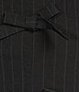 Evolutionary Pinstripe Sleeveless Bow Front Top, Color:Black/White - Image 4