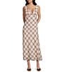 Evolutionary Plaid V-Neck Midi Dress - Image 1