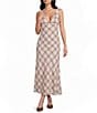 Evolutionary Plaid V-Neck Midi Dress - Image 1