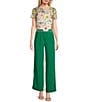 Color:Green - Image 3 - Coordinating Pleated Wide Leg Pants