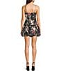 Evolutionary Poplin Floral Print Spaghetti Strap Bubble Dress, Color:Black/Mauve - Image 2