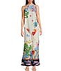Evolutionary Coordinating Print Texture Pants, Color:Natural/Red - Image 3