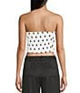 Evolutionary Printed Strapless Bow Top, Color:White/Black - Image 2
