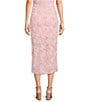 Evolutionary Rosette Printed Mesh Coordinating Midi Skirt, Color:Pink - Image 2