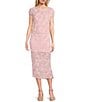 Evolutionary Rosette Printed Mesh Coordinating Midi Skirt, Color:Pink - Image 3