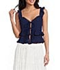 Evolutionary Ruffle Sleeve Tiered Tie Front Tank Top - Image 1