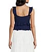 Evolutionary Ruffle Sleeve Tiered Tie Front Tank Top - Image 2