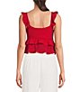 Evolutionary Ruffle Sleeve Tiered Tie Front Tank Top - Image 6