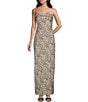 Evolutionary Satin Animal Print Strapless Dress, Color:Taupe/Black - Image 1