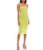 Color:Lime/Green - Image 1 - Side Cut-Out Slinky Dress