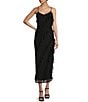 Color:Black - Image 1 - Sleeveless Bias All Over Ruffle Dress