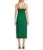 Color:Green - Image 2 - Sleeveless Inset Waist Slit Dress