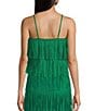 Color:Green - Image 2 - Coordinating Sleeveless Spaghetti Strap Fringe Cami Top