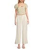 Evolutionary Solid Pleated Coordinating Pants, Color:Ivory - Image 3