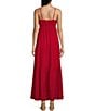 Evolutionary Spaghetti Strap Checker Front Tie Ruffle Maxi Dress, Color:Red - Image 2