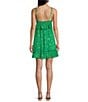 Color:Green/Pink - Image 2 - Spaghetti Strap Printed Tie Shoulder Dress