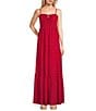 Evolutionary Spaghetti Strap Tie Front Tiered Maxi Dress - Image 1