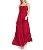 Evolutionary Spaghetti Strap Tie Front Tiered Maxi Dress - Image 1