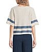 Evolutionary Split V-Neck Short Sleeve Sweater - Image 6