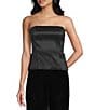 Evolutionary Strapless Bow Back Top, Color:Black - Image 1