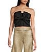 Evolutionary Strapless Large Bow Pullover Top, Color:Black - Image 1