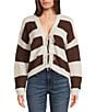 Evolutionary Striped Long Sleeve Tie Front Cardigan - Image 1