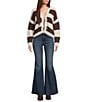 Evolutionary Striped Long Sleeve Tie Front Cardigan - Image 3