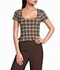 Evolutionary Striped Short Sleeve Ruched Top - Image 1