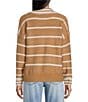 Evolutionary Striped V-Neck Collard Sweater - Image 6