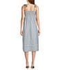 Evolutionary Stripped Tie Shoulder Smocked Dress - Image 2