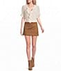 Evolutionary Suede Mini Skort - Image 3