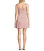 Evolutionary Twill Pleated Stripe Square Neck Drop Waist Dress, Color:Rose - Image 2