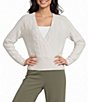 Evolutionary V-Neck Wrap Front Long Sleeve Top - Image 1