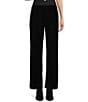 Evolutionary Velvet Mid Rise Pull-On Pants, Color:Black - Image 1