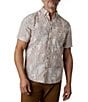 Faherty Breeze Palm Leaf Print Short Sleeve Woven Shirt - Image 1