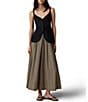 Faherty Coastal Poplin Elastic Wiast A-Line Maxi Skirt - Image 3