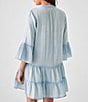 Color:Light Indigo Wash - Image 2 - Dream Cotton Gauze Tiered Kasey Dress