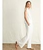 Color:White - Image 5 - Dream Cotton Gauze Wide Leg Pants