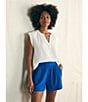 Color:Strong Blue - Image 5 - Dream Cotton Mid Rise Pull-On Gauze Short