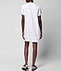 Color:White - Image 2 - Gemina Short Sleeve Crew Neck Linen Blend Dress